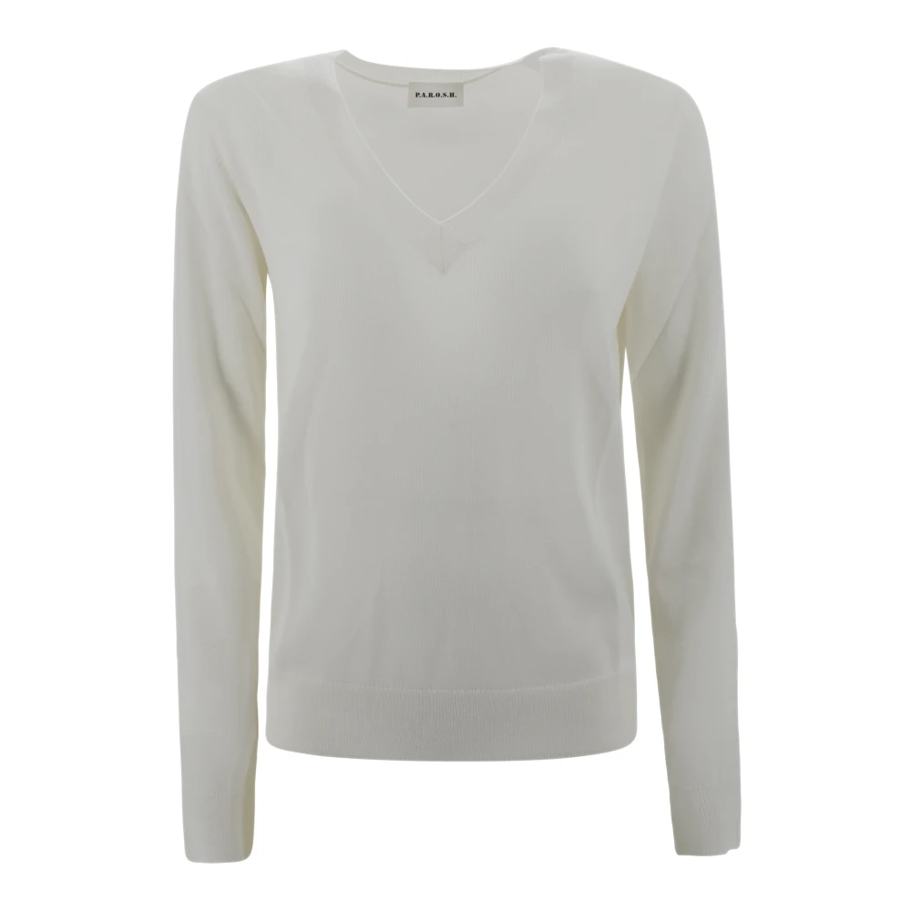 P.a.r.o.s.h. Crème Sweater Linfa25 Stijlvol Model Beige Dames