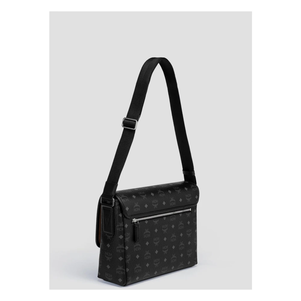 MCM Aren Messenger Tas in Visetos Black Dames