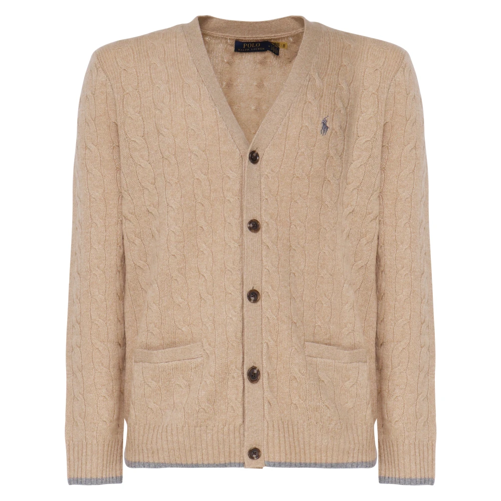 Polo Ralph Lauren Bruine Wollen Vest V-Hals Trui Brown Heren