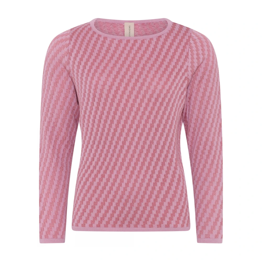 Skovhuus Speciell Rutig Pullover Blus Lemonade Pink, Dam