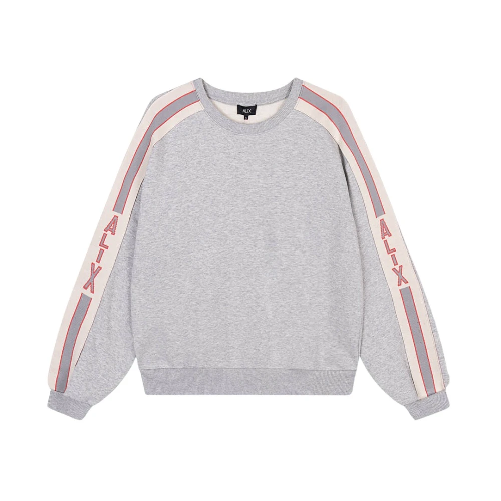 Alix The Label Gestreepte Tape Sweater Gray Dames