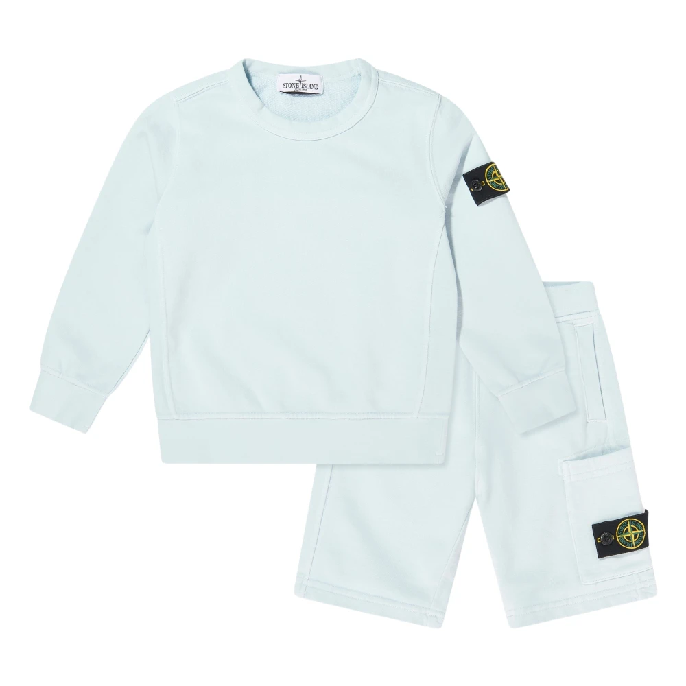 Stone Island Blue Compass Logo Short Set - Unisex - Kids Sets - 10 Y - Kids
