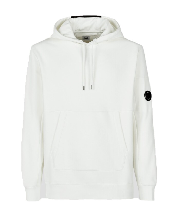 C.p. Company Felpa Diagonal Raised Hoodie Bianco Uomo