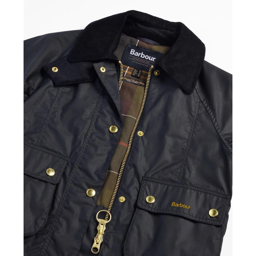 Barbour Cropped Beadnell Gewaxte Jas Blue Dames
