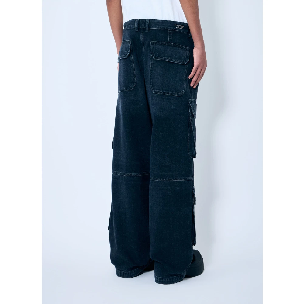 Diesel Denim Cargo Broek met Meerdere Zakken Blue Heren