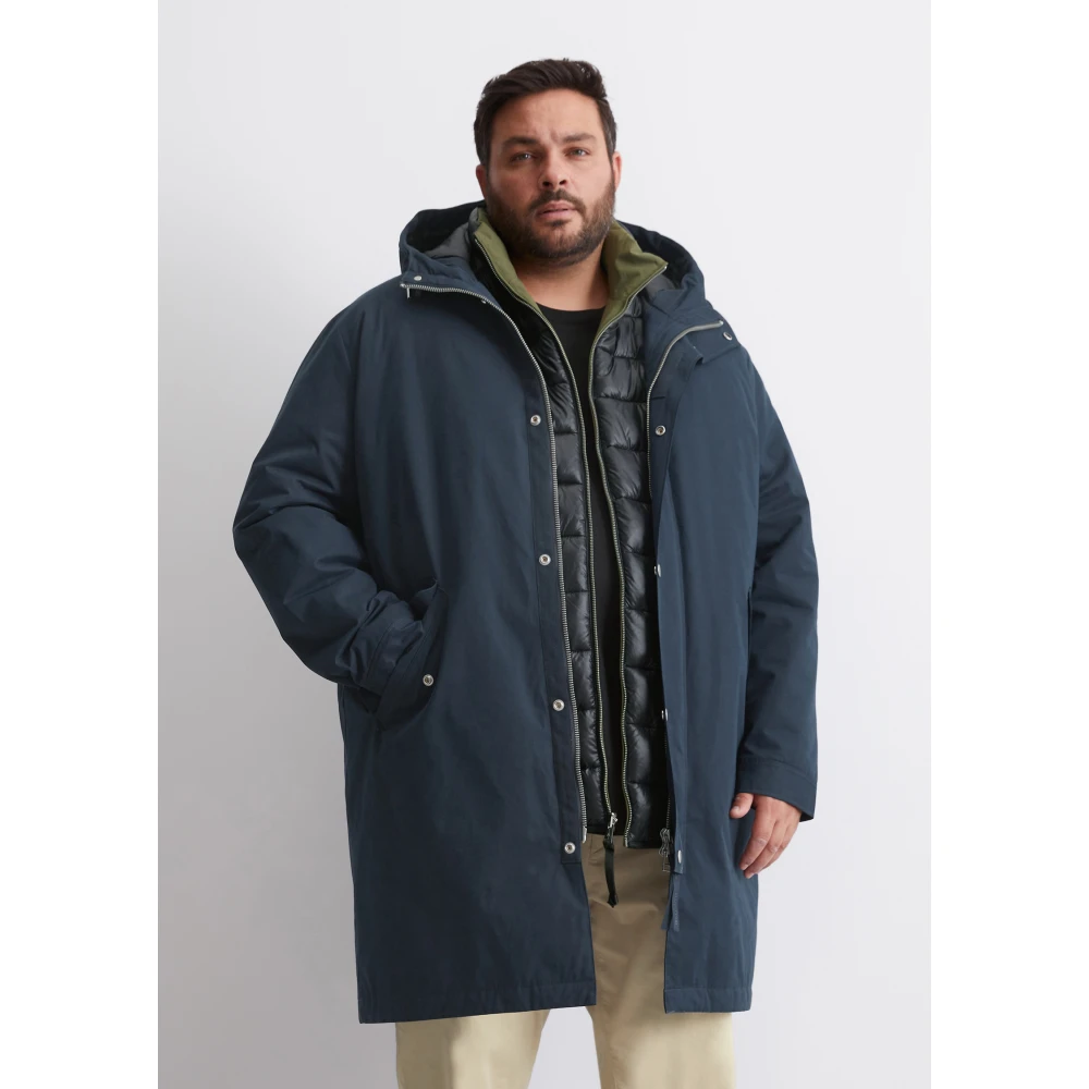 Marc O'Polo Gewatteerde parka met capuchon Blue Heren