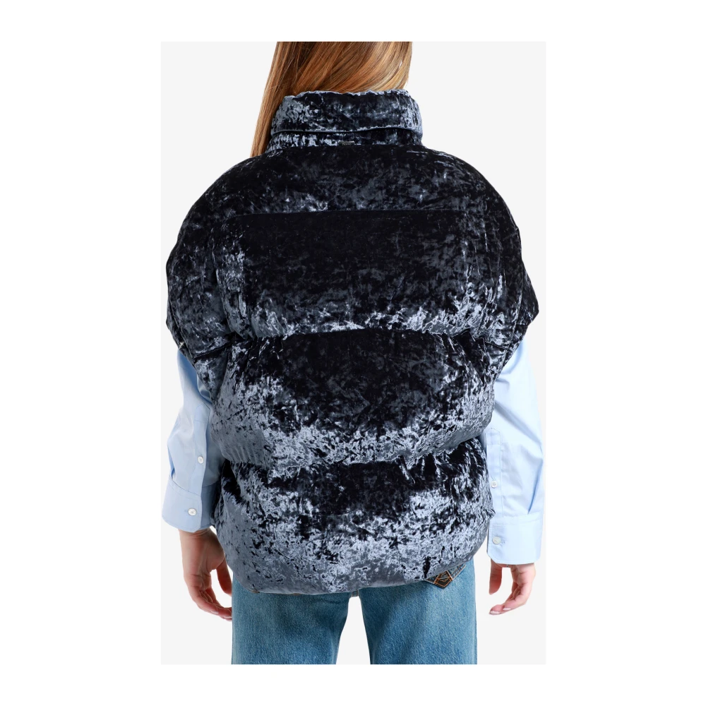 Herno Velvet Gewatteerd Mouwloos Jasje Gray Dames