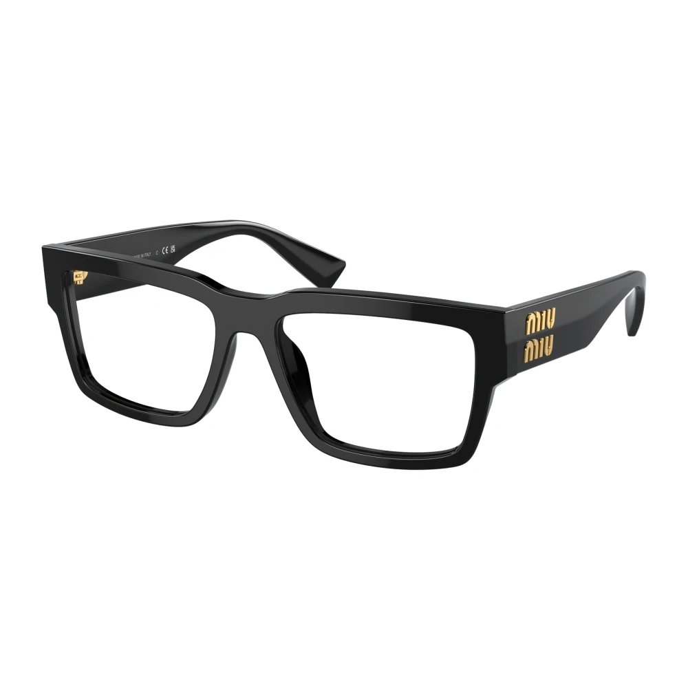 Miu Miu Women's Black Woman Mu 02Xv 1Ab1o1 Optical Frames Acetate Squared Normal - Image 2