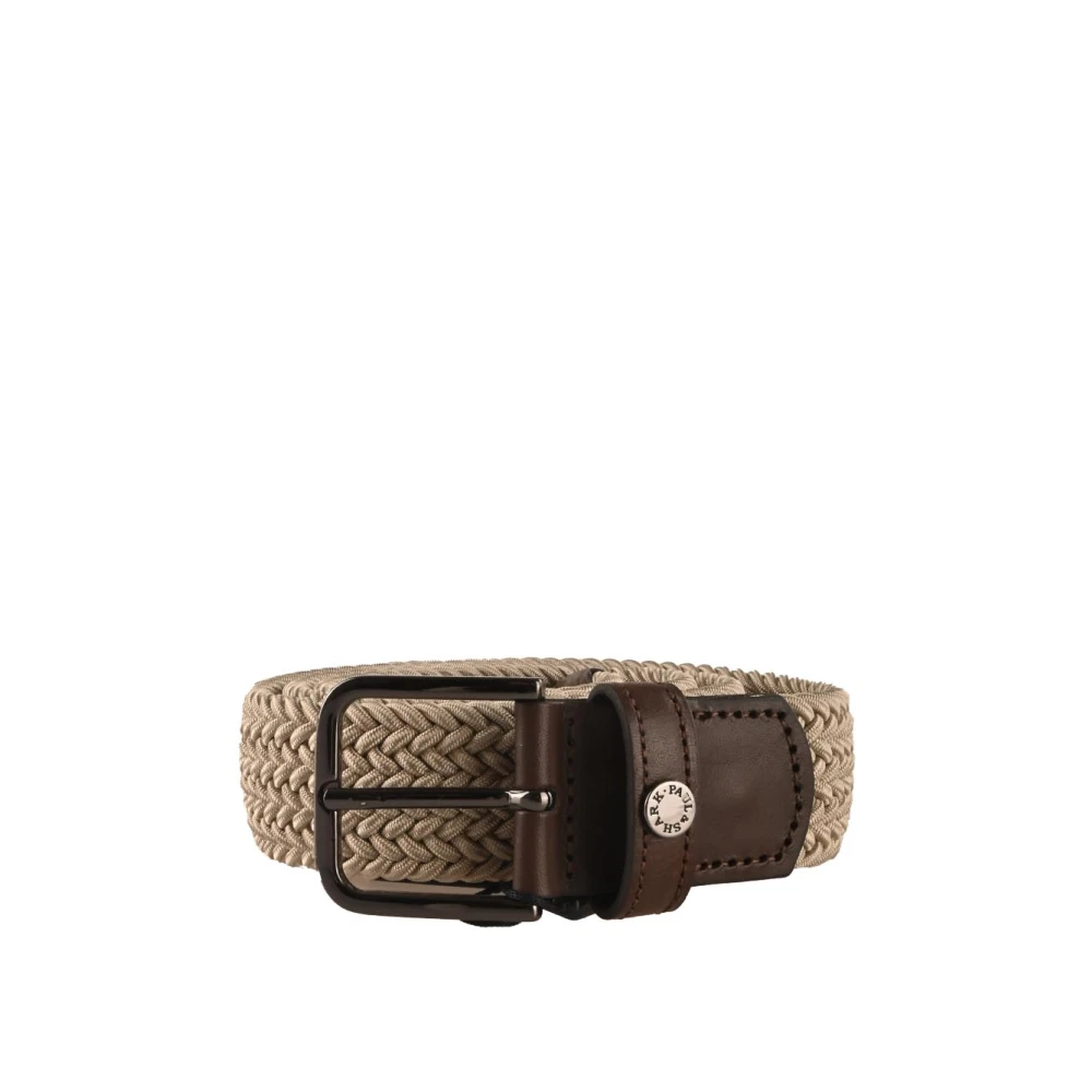 PAUL & SHARK Polyester Riem Leren Bloem Stijl Beige Heren