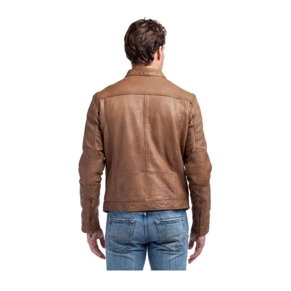 Le Temps Des Cerises Vintage Bikerjack voor Mannen Brown Heren