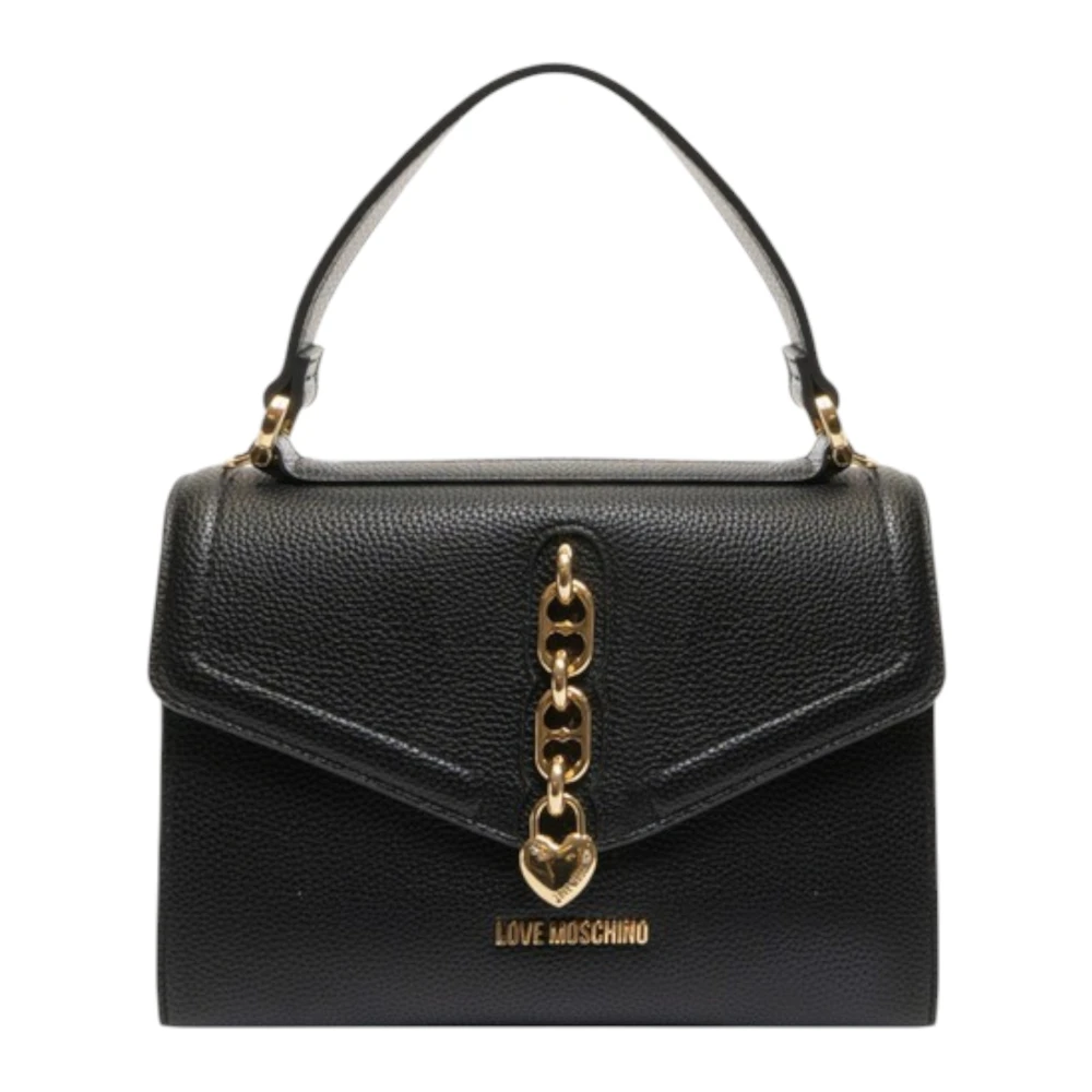 Love Moschino Zwarte handtas met afneembare schouderband Black Dames