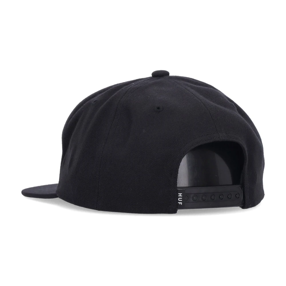 HUF Platte klep booglogo snapback pet Black Heren