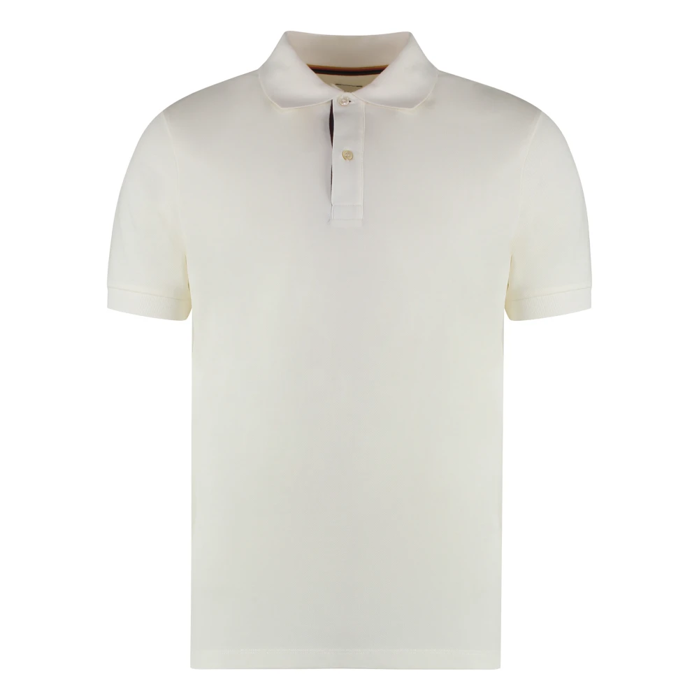 PS By Paul Smith Katoenen Poloshirt met Geribbelde Details Beige Heren