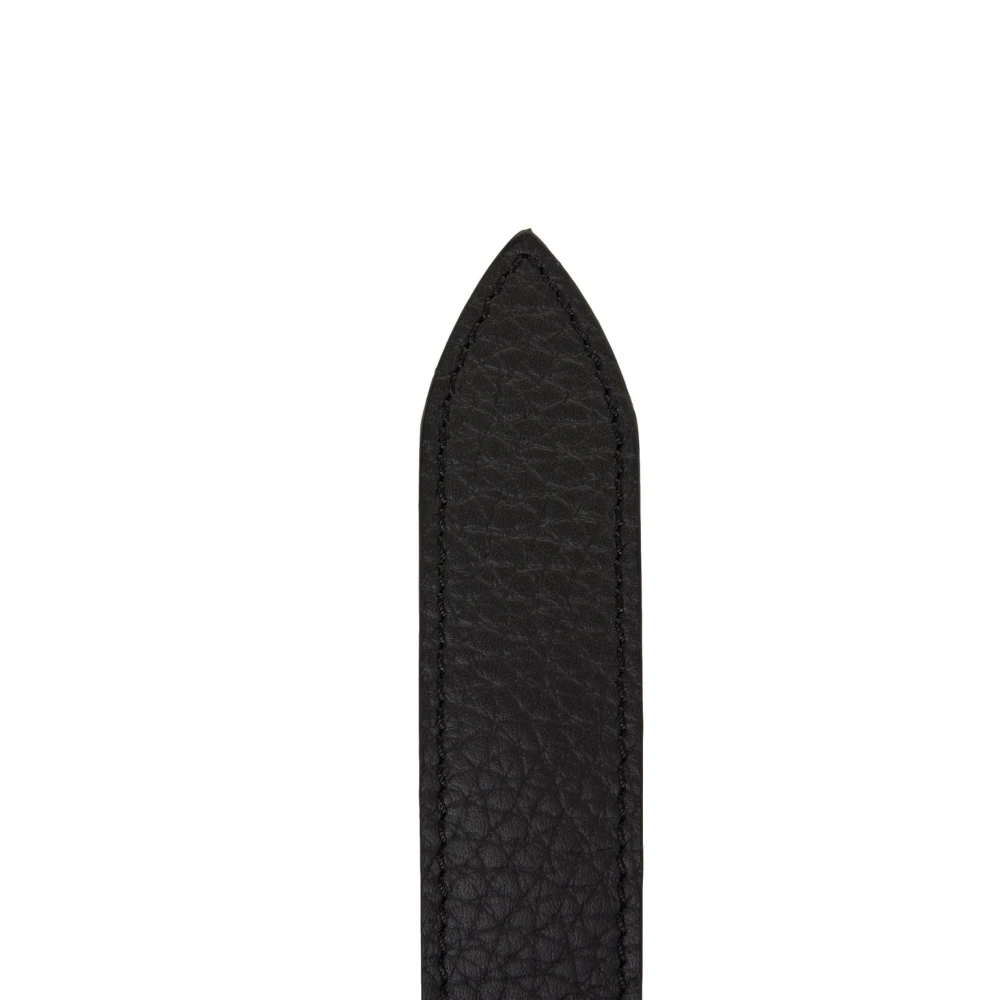 Orciani Zwarte Leren Riem met Zilveren Details Black Dames