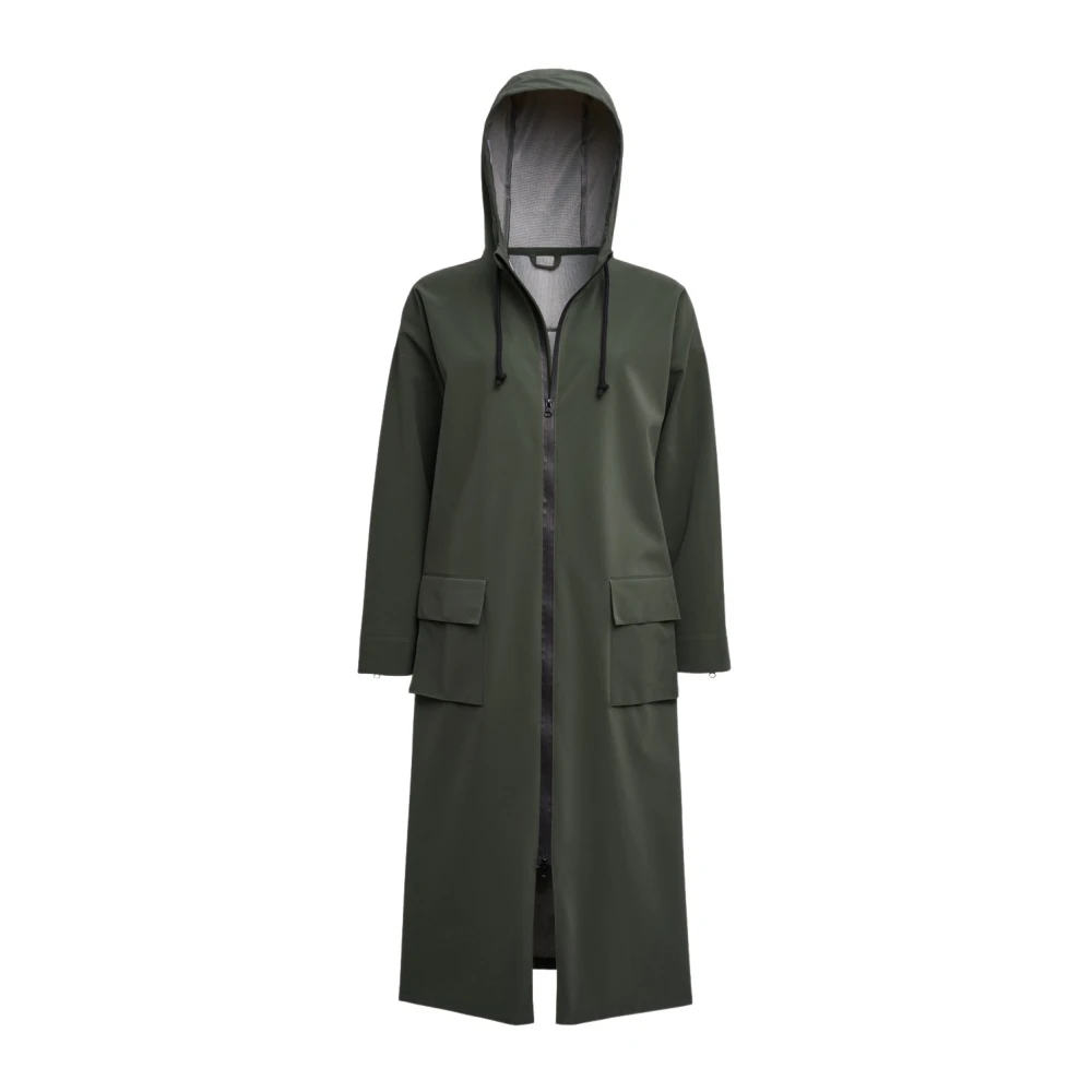 Stutterheim Matte Rits Regenjas voor Vrouwen Green Dames