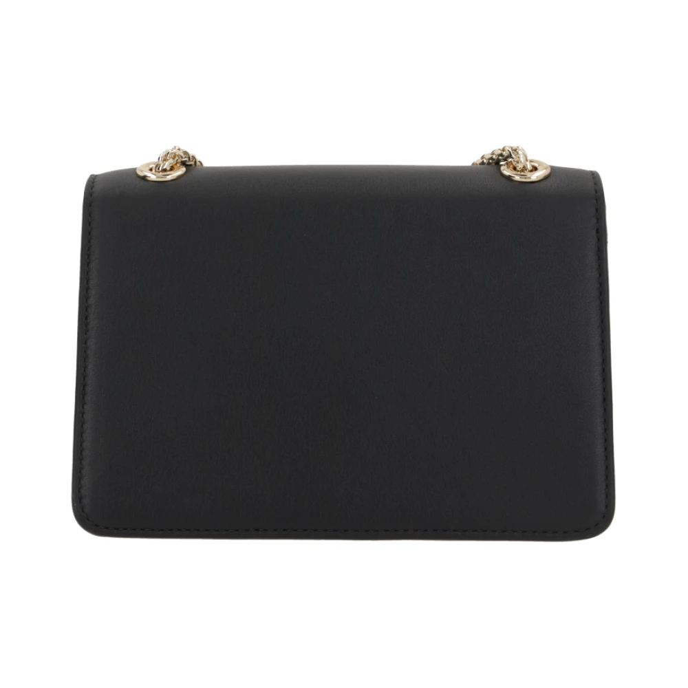 Strathberry Zwarte leren crossbody tas met gouden hardware Black Dames