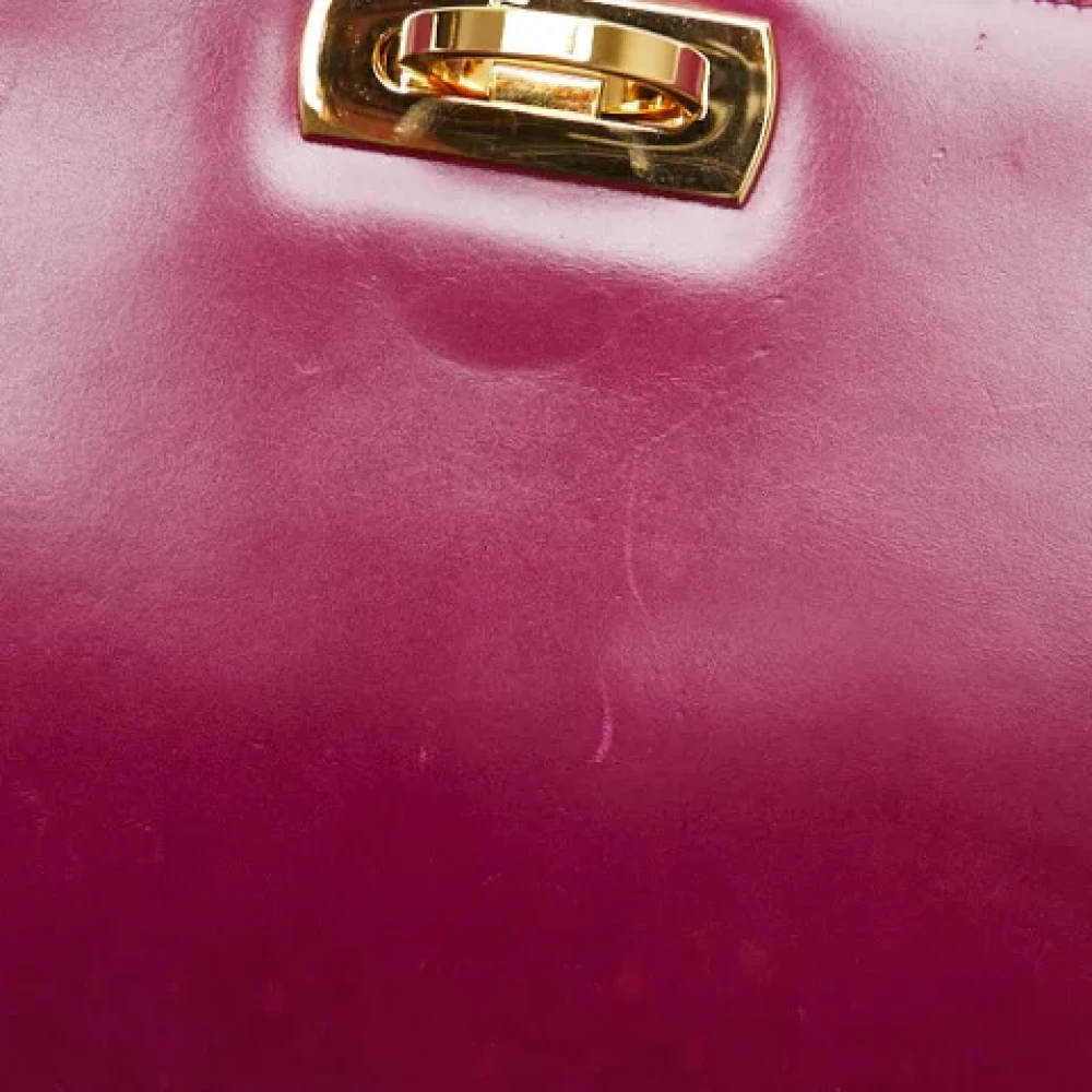Salvatore Ferragamo Pre-owned Leather shoulder-bags Purple Dames