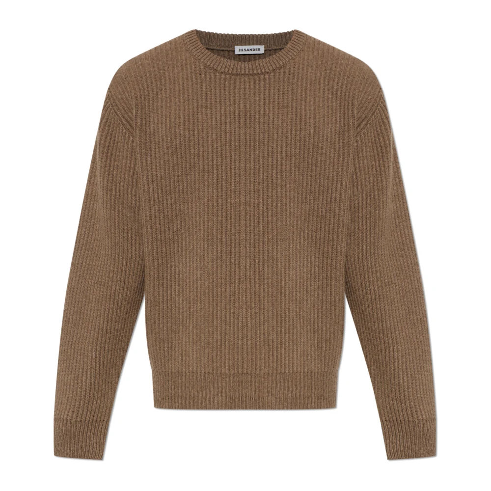 Jil Sander Mannelijk Bruin Truien & Vesten Heren, S, Wol, Wollen V-Hals Trui