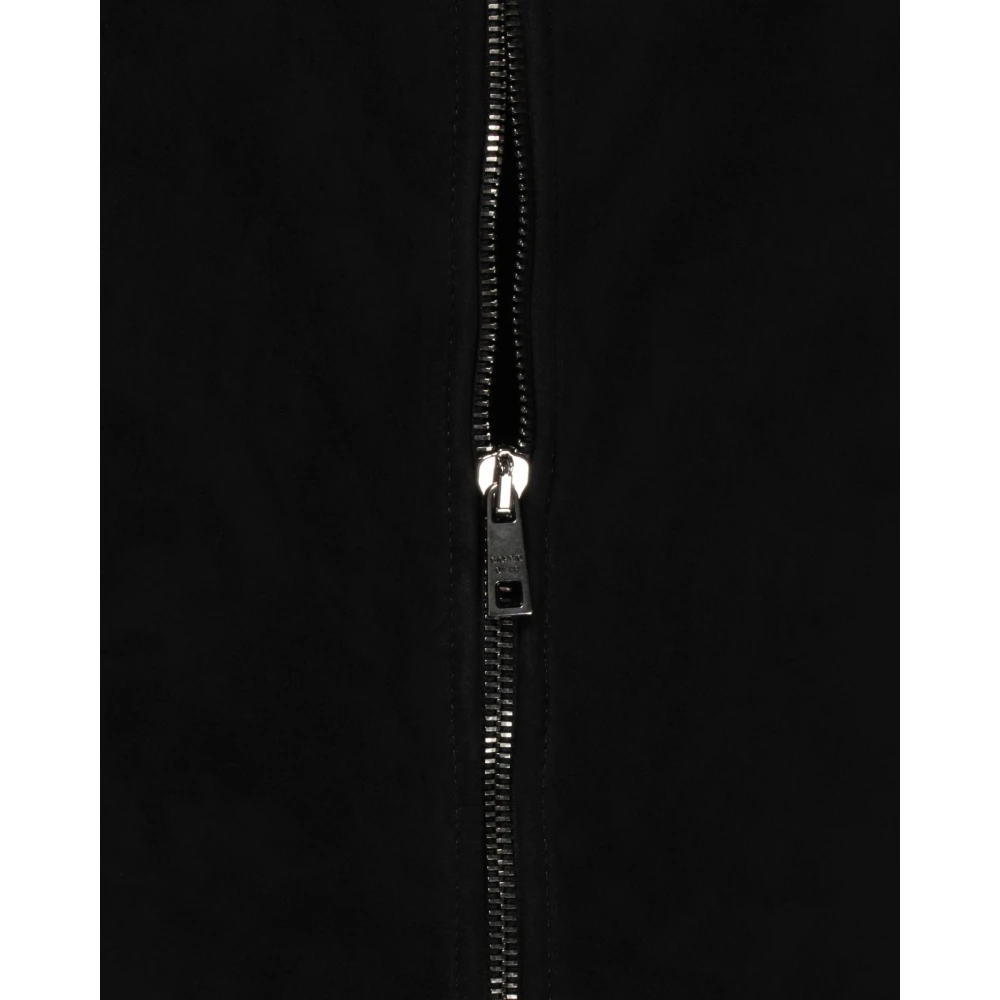 Giorgio Brato Zwarte Shearling Hoodie Jas Black Heren