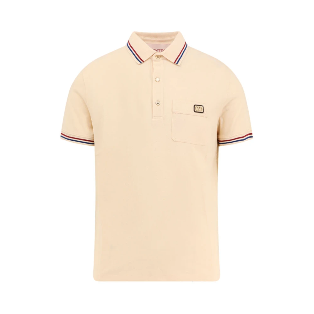 Valentino Piquet Polo Shirt met VLogo Patch Beige Heren