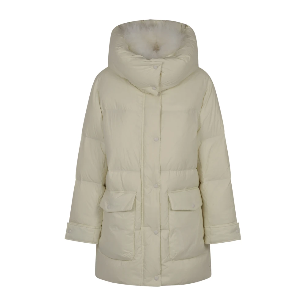 Yves Salomon Stijlvolle jassen met Doudoune 83Cm Beige Dames