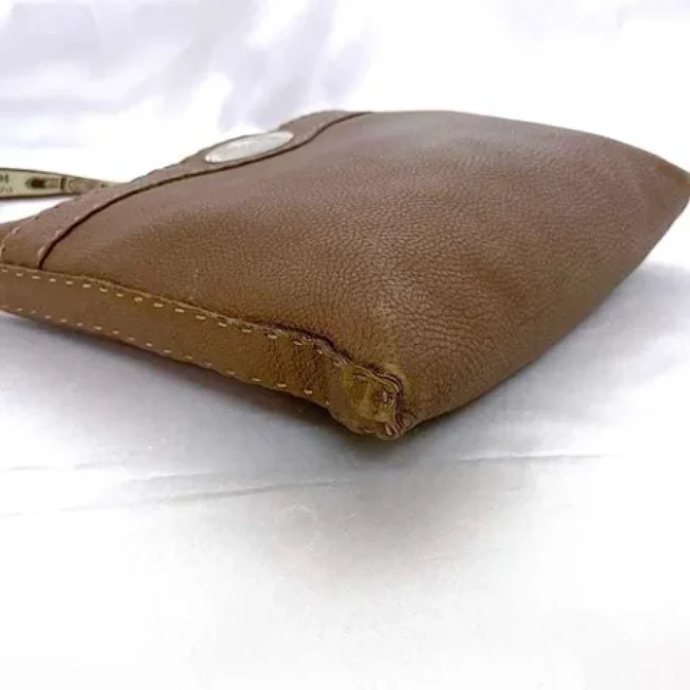 Fendi Vintage Pre-owned Leather shoulder-bags Brown Dames