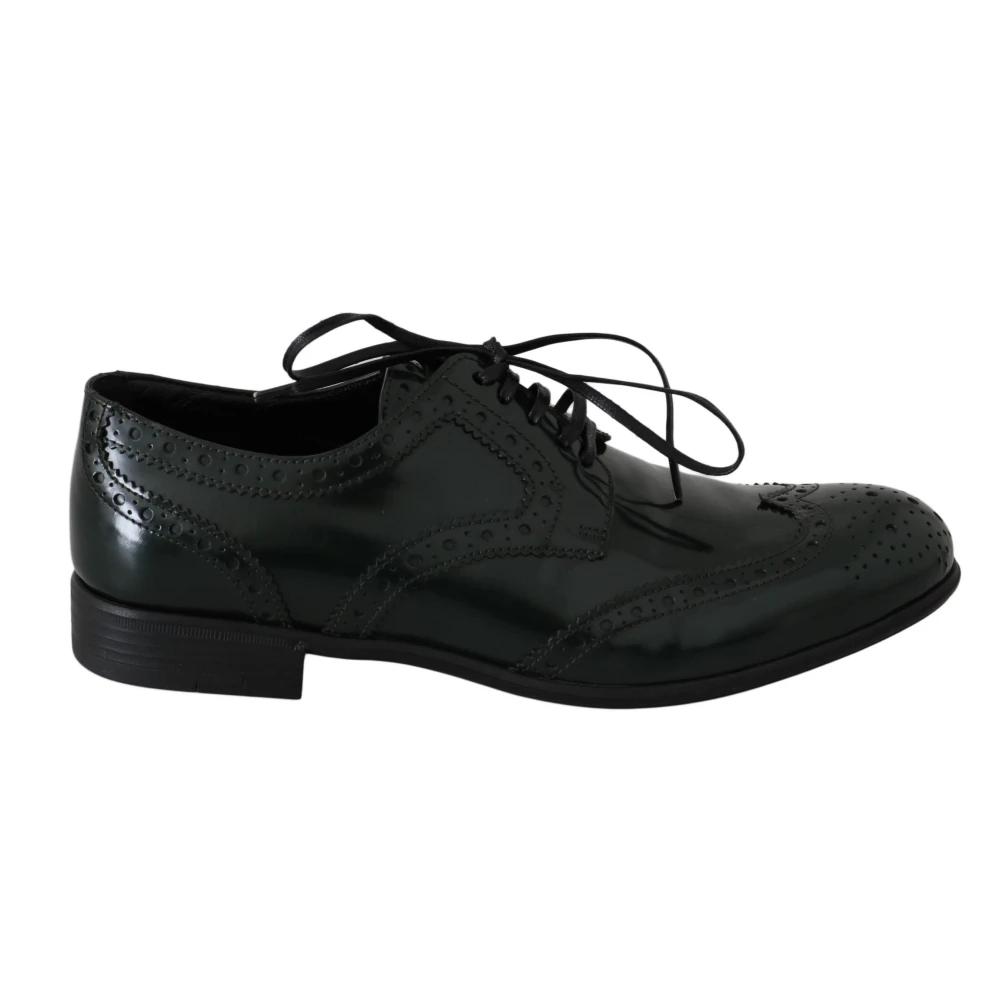 Dolce & Gabbana Women's Green Wingtip Brogues Oxford Flats