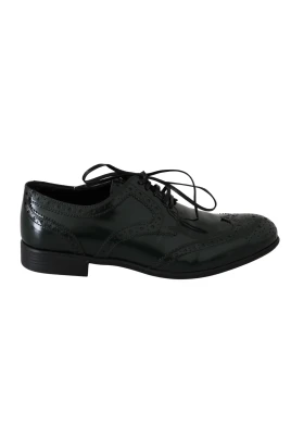 Grön Wingtip Brogues Oxford Flats