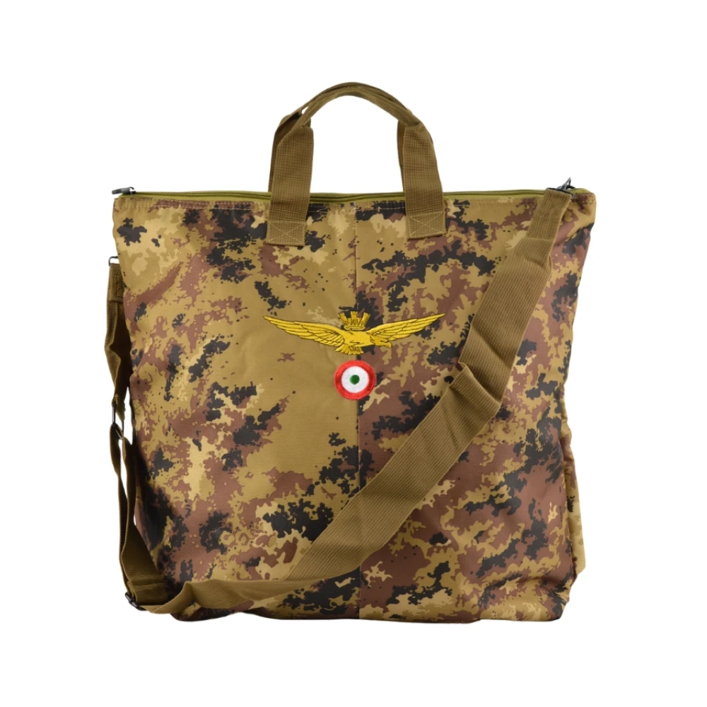 Aeronautica militare Militaire Stijl Schoudertas Waterdicht Beige Heren