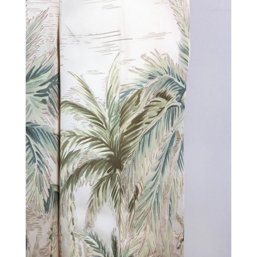 Liu Jo Hoge Taille Groene Bedrukte Broek Multicolor Dames