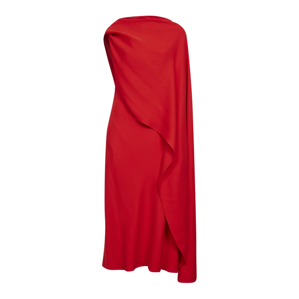 Balenciaga Women's Red Draped Dress - Midi Dresses - S - Dresses
