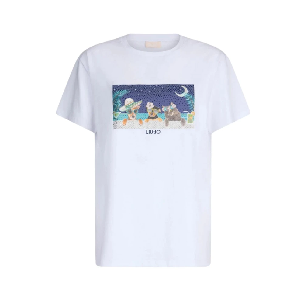 Liu Jo Women's White T-Shirts, S, Short Sleeve Fashion T-Shirt