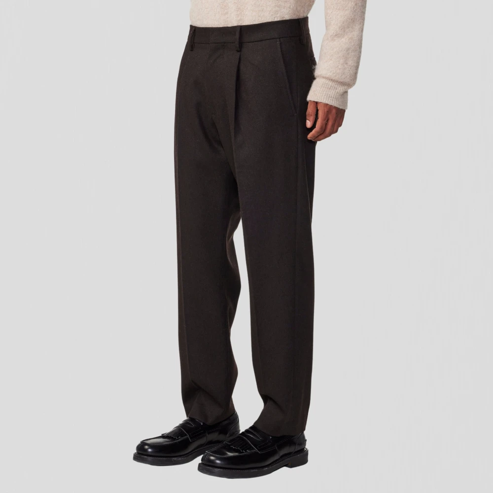 Nn07 Bruine wollen blend jurkbroek Brown Heren