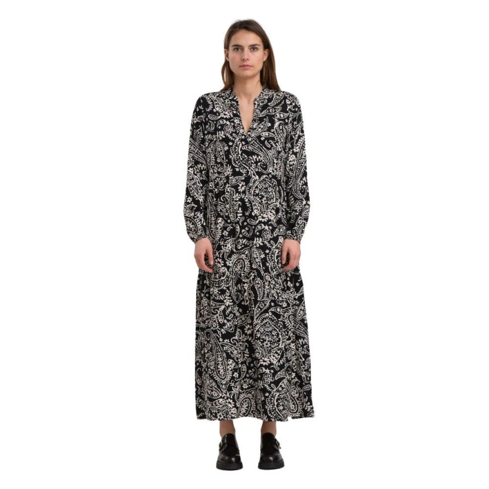 La Fée Maraboutée Lang Bedrukte Losse Pas Jurk Multicolor Dames