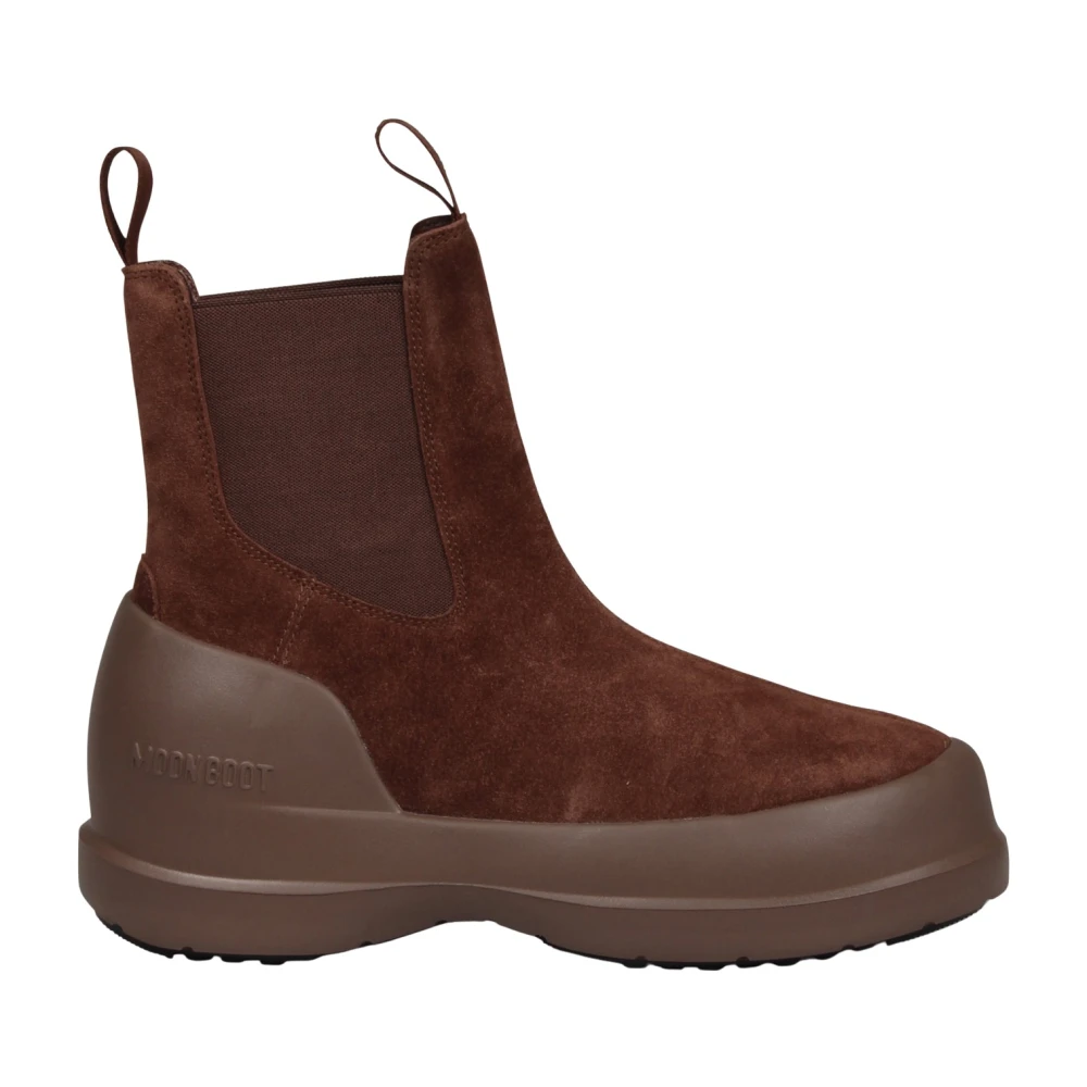 Moon Boot Mocka Chelsea Boots med Logodetalj Brown, Dam