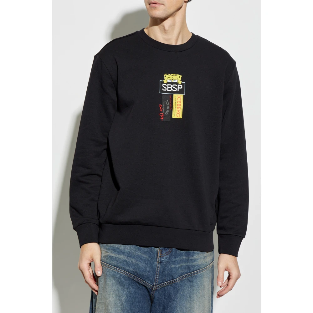 Iceberg Sweatshirt met logo Black Heren