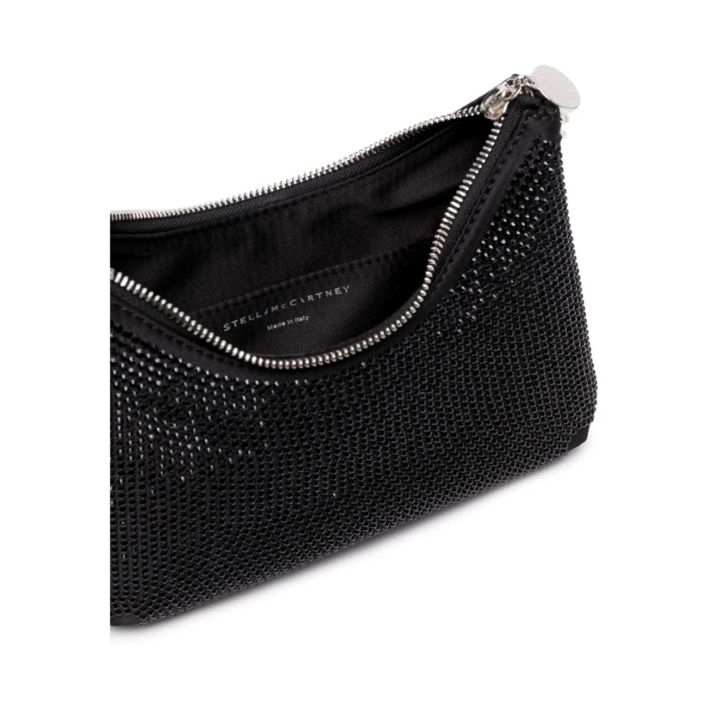 Stella Mccartney Mini Falabella Schoudertas met Rits en Kristallen Black Dames