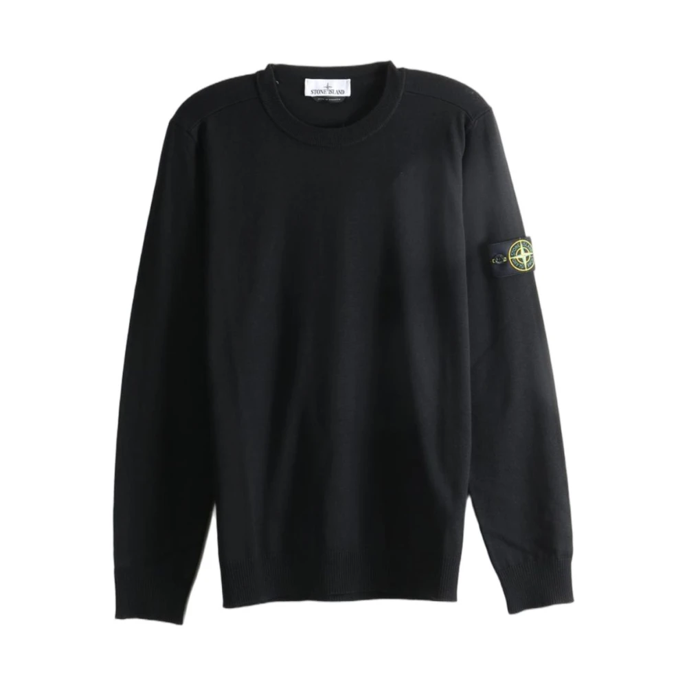 Stone Island Black Sweatshirts, Male, 2XL, Crewneck Jumper