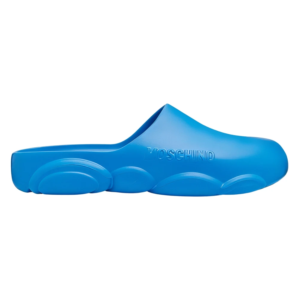 Moschino Blue Rubber Teddy Sole Mules - Male - Mules - 9 Uk - Shoes