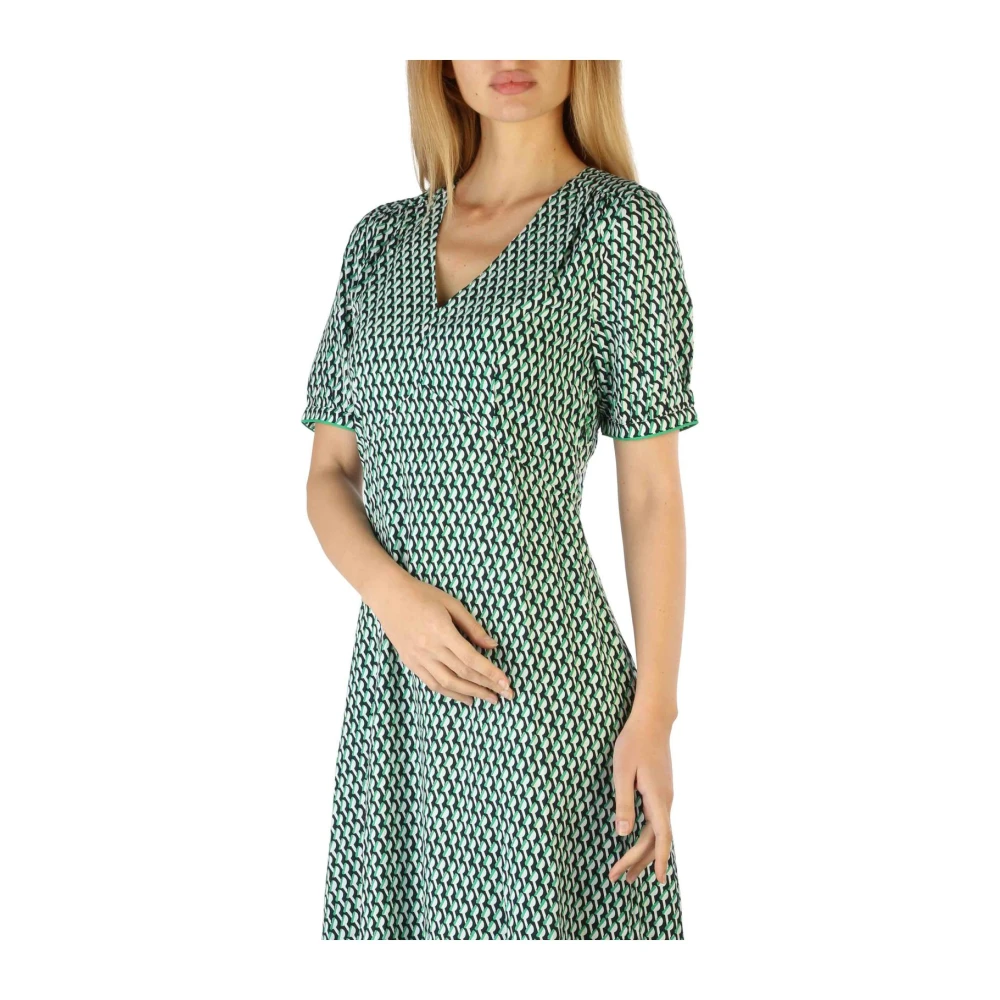 Tommy Hilfiger Bloemen Fit and Flare Jurk Groen Green Dames