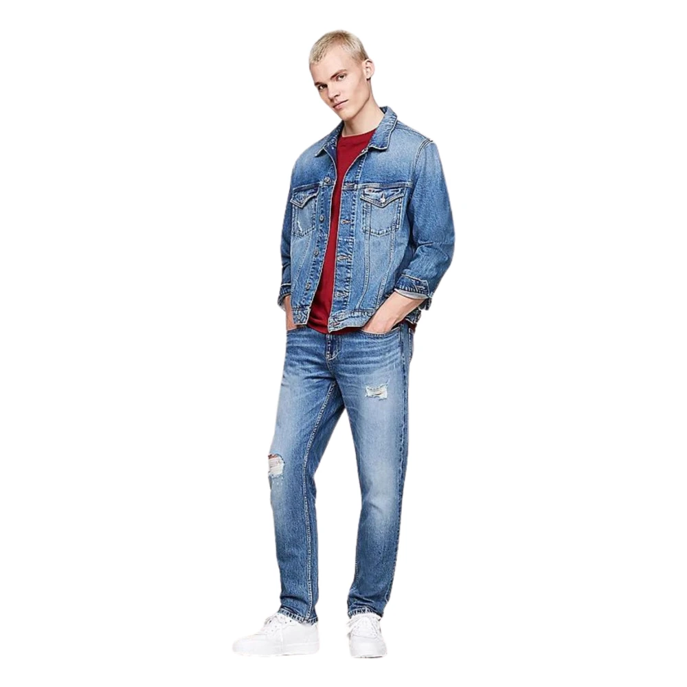 Tommy Hilfiger Distressed Slim Fit Denim Jeans Blue Heren
