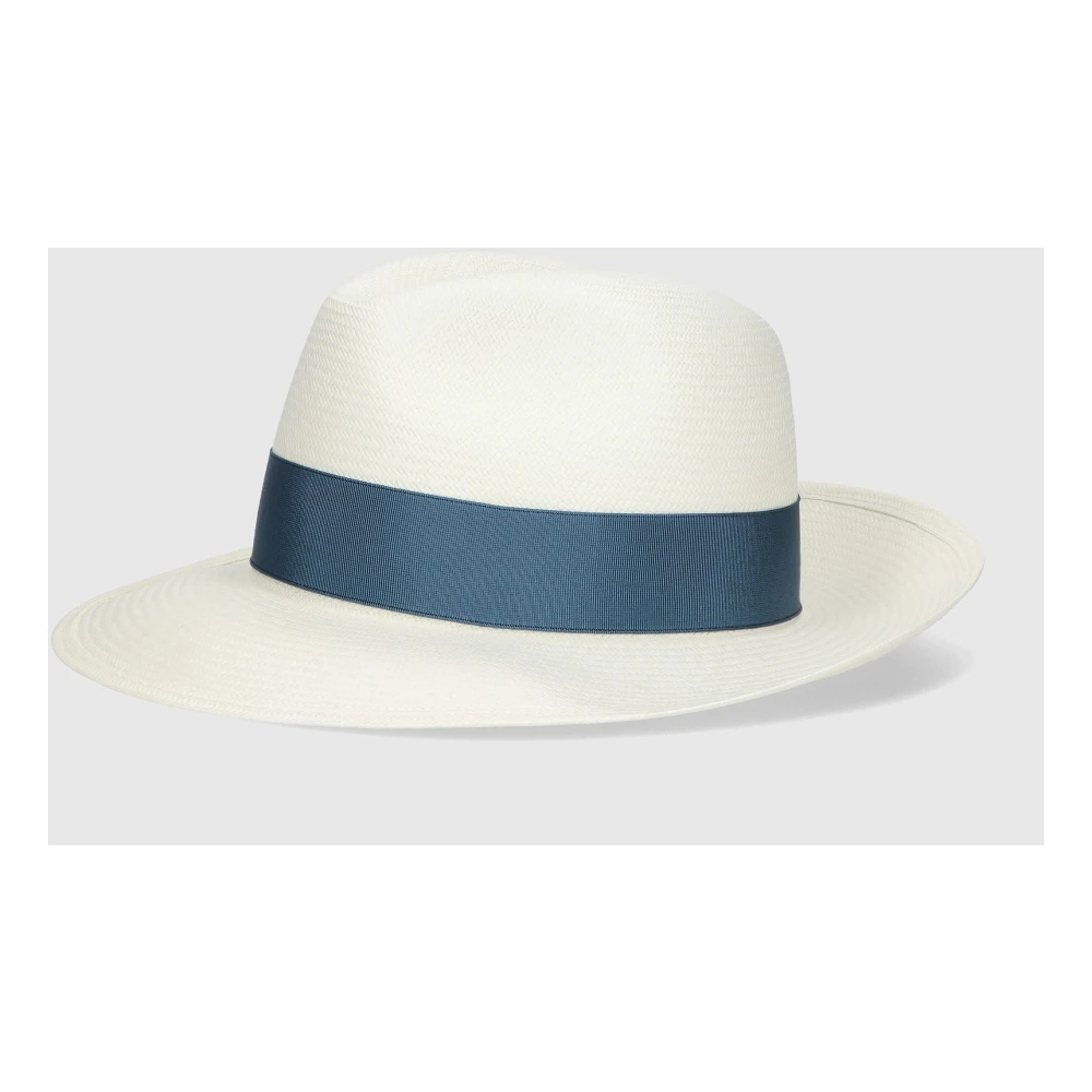 Borsalino Fijne Panama Brede Rand Hoed White Dames