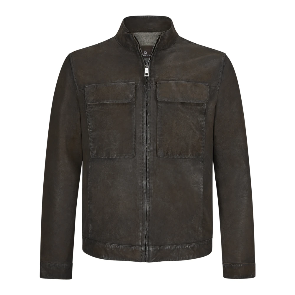 Milestone Italiaans Leren Bikerjack Brown Heren