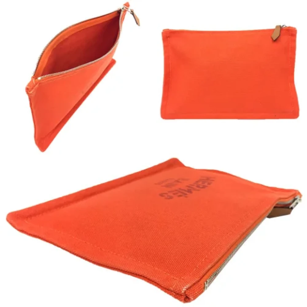 Hermès Vintage Pre-owned Canvas pouches Orange Dames