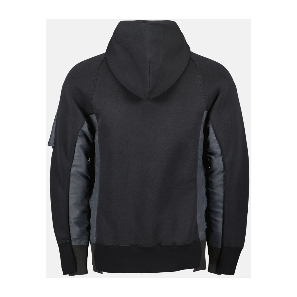 Sacai Nylon Katoen Zip Sweatshirt Wintercollectie Gray Heren