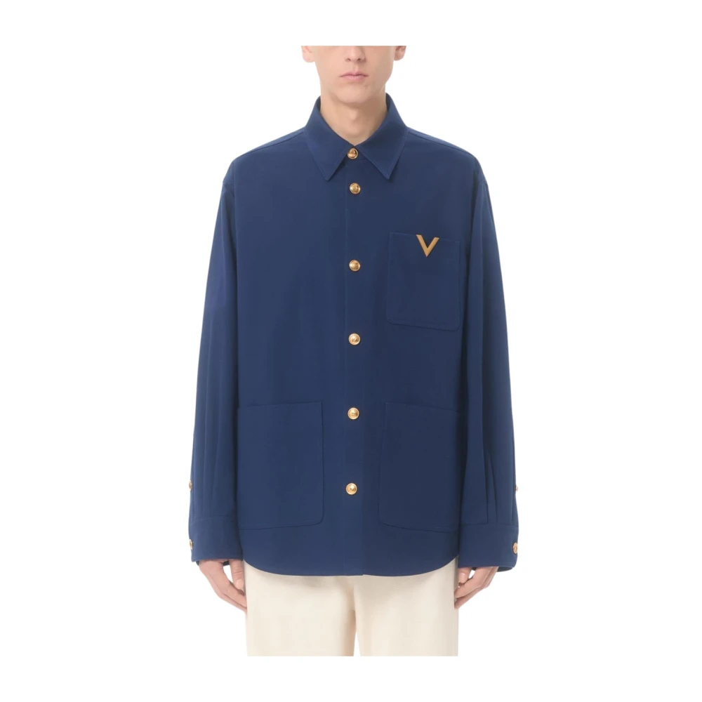 Valentino Garavani Blue Light Jackets, Male, L, Light Jackets