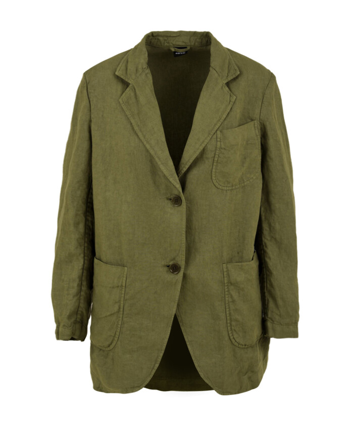 blazer-vert-en-viscose-avec-revers-classiques-et-fermeture-a-boutons-en-nacre