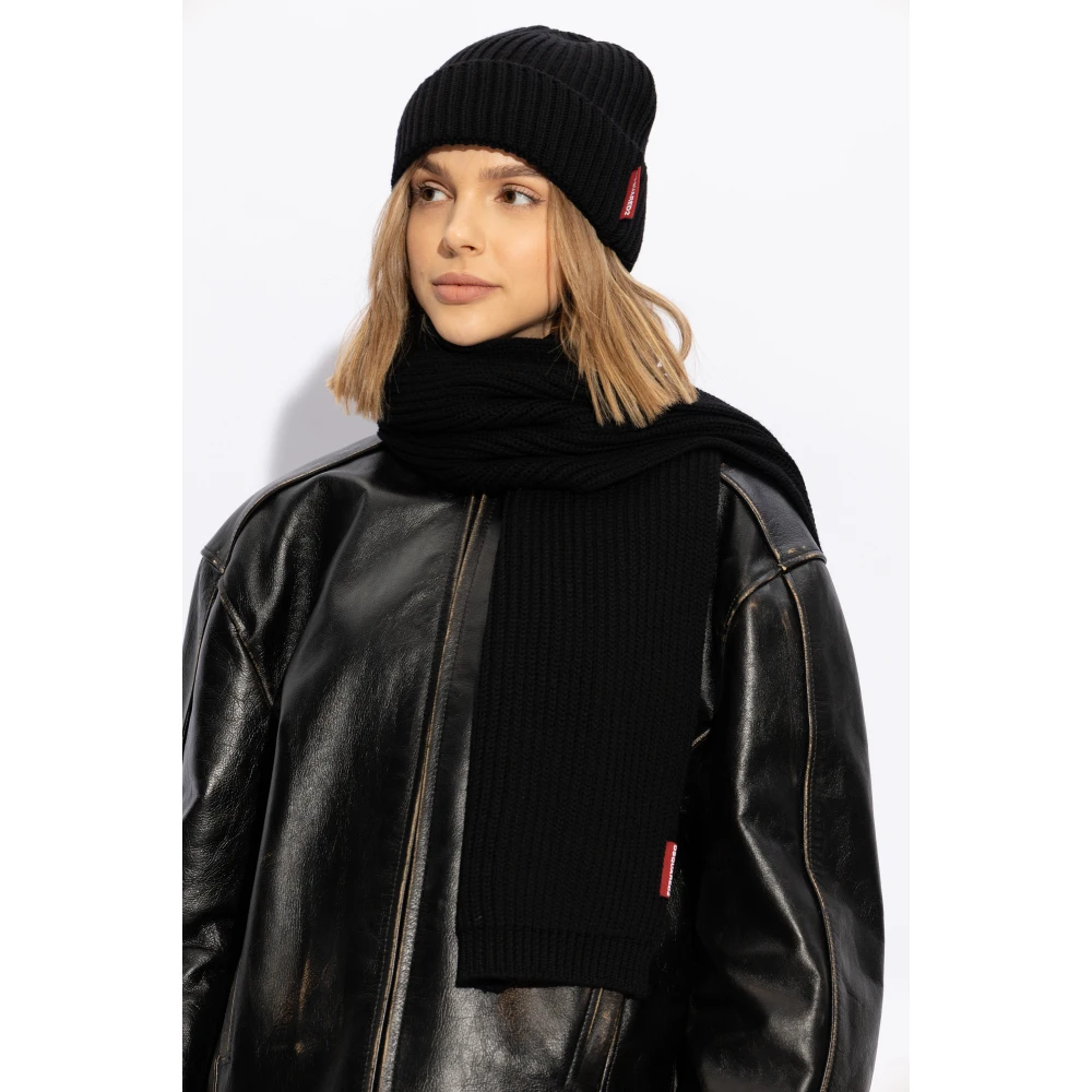 Dsquared2 Set: hoed met sjaal Black Dames