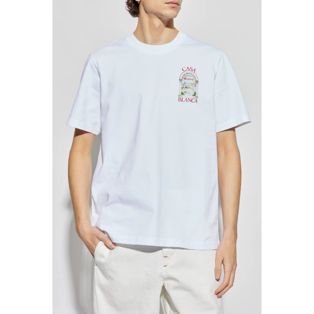 Casablanca T-shirt met print Blue Heren