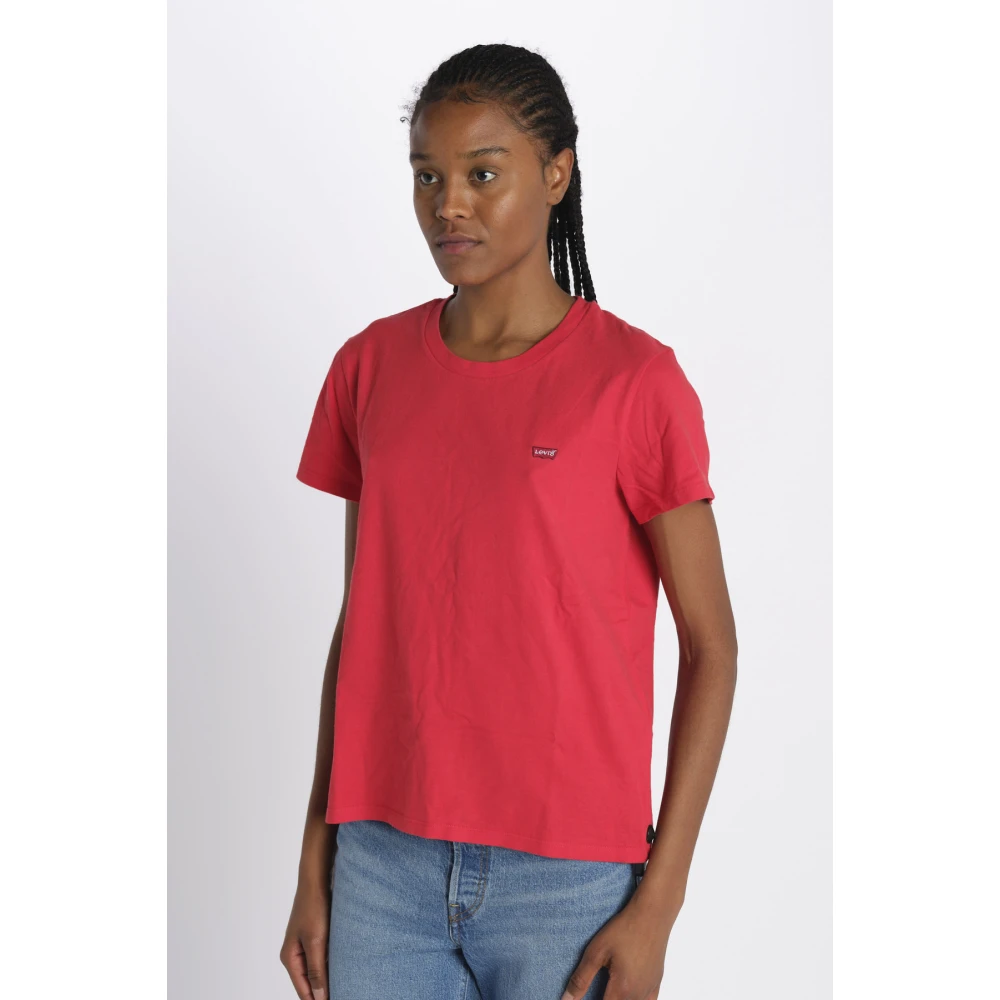 Levi's Rode T-shirts en Polos Crew-neck Red Dames